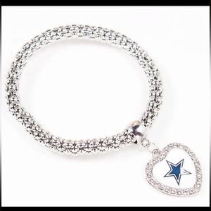 New Dallas Cowboys Silver Heart Bracelet